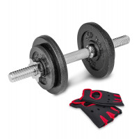 Гантель металическая Hop-Sport 10 кг + перчатки