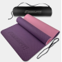 Килимок для йоги та фітнесу EasyFit TPE+TC 6 мм двошаровий фіолетовий-рожевий