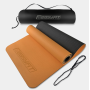 Килимок для йоги та фітнесу EasyFit TPE+TC 6 мм двошаровий оранжево-чорний