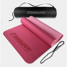 Коврик для йоги и фитнеса EasyFit TPE+TC 6 мм двухслойный розовый-св.розовый