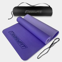 Килимок для йоги та фітнесу EasyFit TPE+TC 6 мм двошаровий бузковий-св.бузковий