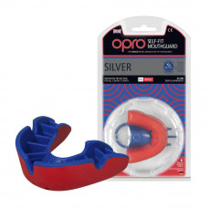 Капа OPRO Silver Red / Blue