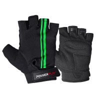 Велорукавички PowerPlay 5031 Чорно-Зелені XS