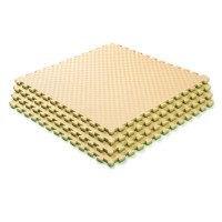 Мат-татами (Мат-пазл ласточкин хвост) WCG EVA 100х100х2 cm Бежево-зеленый