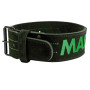 Пояс для важкої атлетики MadMax MFB-301 Suede Single Prong шкіряний Black/Green M