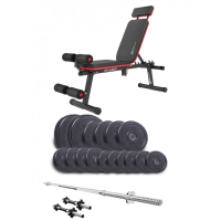 Набор Elitum Titan 68 кг со скамьей HS-2040 HB, штангой и гантелями