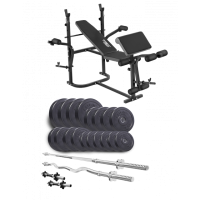 Набор Elitum Titan 94 кг со скамьей ТХ-020, штангами и гантелями