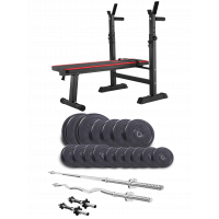 Cкамья Для Жима HS-1080 и штанга + гантели 94 кг