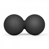 Масажний силіконовий подвійний м'яч Hop-Sport 63 мм Чорний