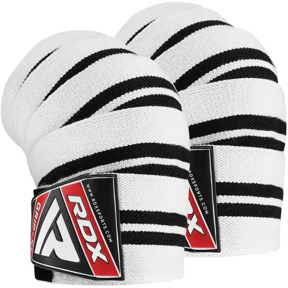 Бинти на коліна RDX K1 GYM Knee Wraps White/Black Plus Бинти на коліна RDX K1 GYM Knee Wraps White/Black Plus