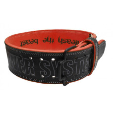 Пояс для важкої атлетики Power System PS-3830 Beast шкіряний Black/Red M