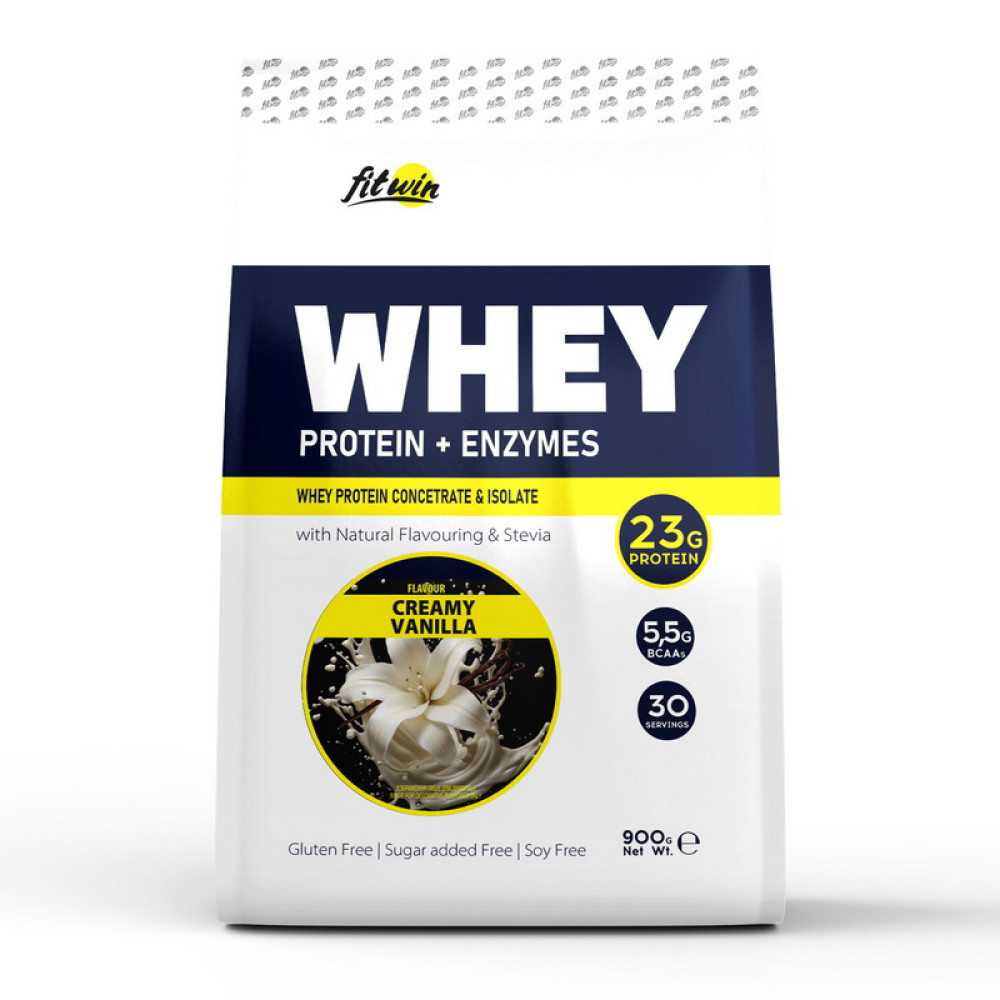 FitWin Whey Protein + Enzymes (900 g, creamy vanilla) FitWin Whey Protein + Enzymes (900 g, creamy vanilla)