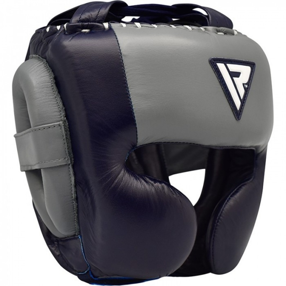 Боксерский Шлем RDX Leather Pro Blue M