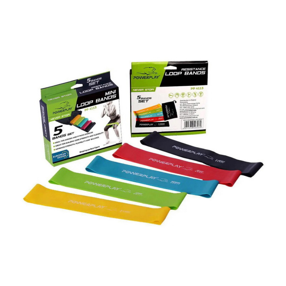 Набор резинок для фитнеса PowerPlay 4113 Mini Power Band Set (5 шт., 1–20 кг) Набор резинок для фитнеса PowerPlay 4113 Mini Power Band Set (5 шт., 1–20 кг)