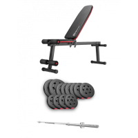 Набор Hop-Sport Premium 69 кг со скамьей HS-1010 Pro и штангой