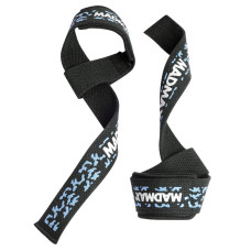 Лямки для тяги женские MadMax MFA-275 Power Wrist Straps камуфляжно-голубые