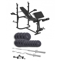 Набор Elitum Titan 54 кг со скамьей ТХ-020, штангами и гантелями