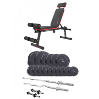 Набор Elitum Titan 74 кг со скамьей HS- 2040 HB, штангами и гантелями