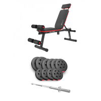 Набор Hop-Sport Premium 59 кг со скамьей HS-2040 HB и штангой