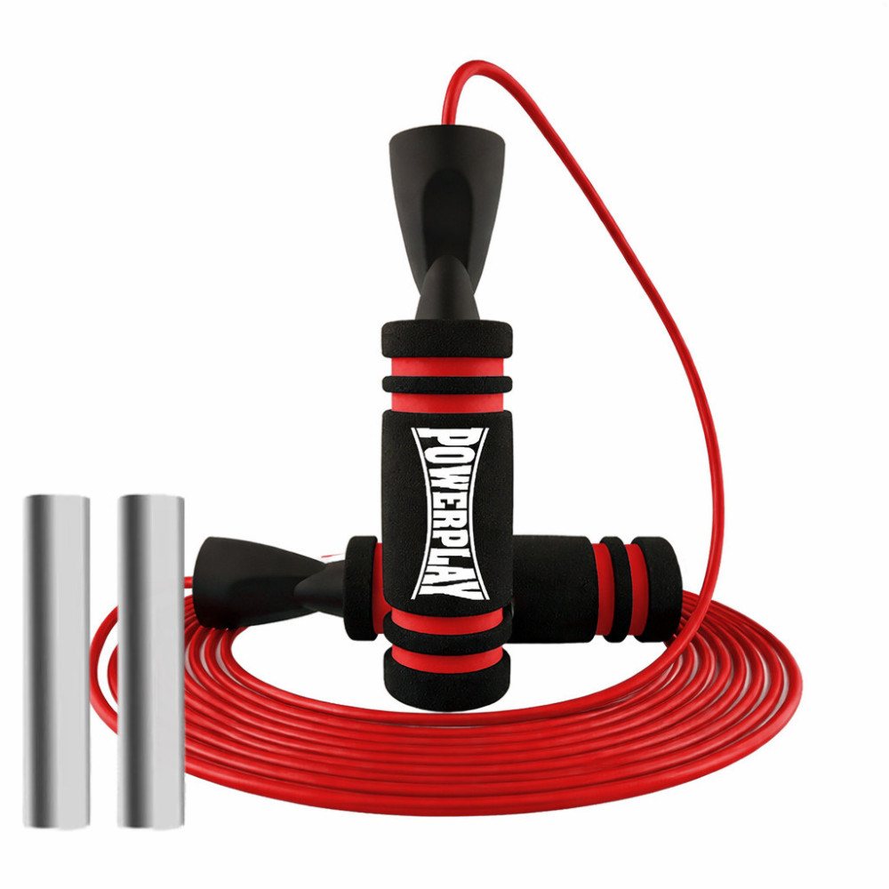 Скакалка швидкісна PowerPlay 4212 X ROPE з обтяжувачами Чорно/Червона (120г*2) 3м. Скакалка швидкісна PowerPlay 4212 X ROPE з обтяжувачами Чорно/Червона (120г*2) 3м.