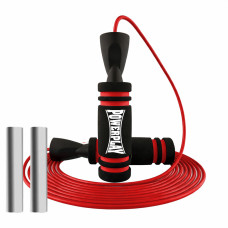 Скакалка швидкісна PowerPlay 4212 X ROPE з обтяжувачами Чорно/Червона (120г*2) 3м.