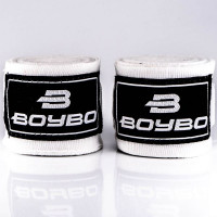 Бинты боксёрские BOYBO эластик белые1 2,5 метра