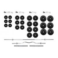 Набор штанга и гантели WCG в пластике 140 кг