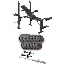 Набор Hop-Sport Premium 38 кг со скамьей ТХ-055, штангами и гантелями