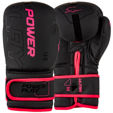 Боксерські рукавиці PowerPlay 3024 Ultra Mat Чорно-Рожеві 8 унцій