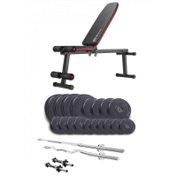 Набор Elitum Titan 94 кг со скамьей HS-1010 Pro, штангами и гантелями