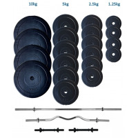 Набор штанга и гантели WCG в пластике 107 кг