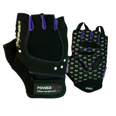 Перчатки для фитнеса PowerPlay 1751 женские Черно-фиолетовые XS