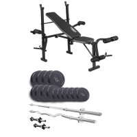 Набор Elitum Titan 54 кг со скамьей ТХ-055, штангами и гантелями