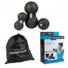 Набор массажных мячик PowerPlay 4007 Черные (3 шт)