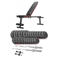 Набор Hop-Sport Premium 135 кг со скамьей HS-1010 Pro, штангами и гантелями