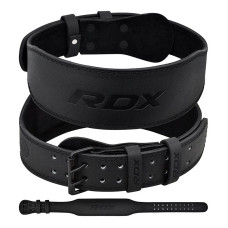 Пояс для важкої атлетики RDX 4 шкіряний Full Black M