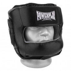 Боксерский шлем тренировочный PowerPlay 3067 с бампером PU + Amara S Черный