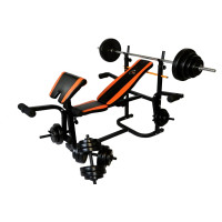 Скамья Для Жима универсальная WCG 0020 с партой Скотта + Набор штанга и гантели на 60 кг