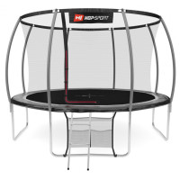 Батут Hop-Sport Premium 12ft (366 cm) черно-серый с внутренней сеткой