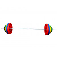 Штанга гумова з кольоровими дисками RN Sport 255 кг