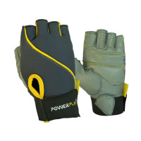 Перчатки для фітнесу PowerPlay 1725 B жіночі Сиро-Жовті M