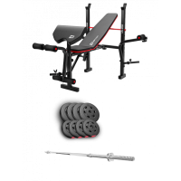 Набор Hop-Sport Premium 39 кг со скамьей HS-1055 Pro и штангой