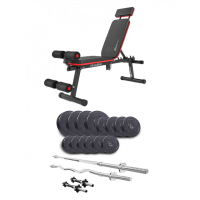 Набор Elitum Titan 54 кг со скамьей HS-2040 HB, штангами и гантелями