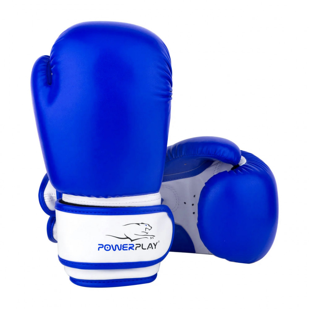 Боксерские Перчатки PowerPlay 3004 JR Сине-Белые 8 Унций