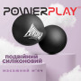 Масажний силіконовий подвійний м'яч PowerPlay PP-4355 Silicone Lacrosse Peanut Ball (6.3*12.6см.) Чорний