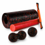 Масажний набір PowerPlay PP_4015 EPP Foam Roller Set 4in1 (2-ва роли + 2-ва м'ячі) Чорно-червоний