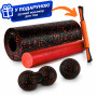 Масажний набір PowerPlay PP_4015 EPP Foam Roller Set 4in1 (2-ва роли + 2-ва м'ячі) Чорно-червоний