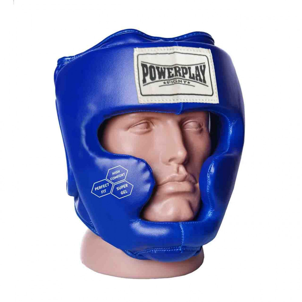 Боксерский шлем тренировочный PowerPlay 3043 S Синий