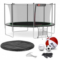 Батут Hop-Sport 14ft (427cm) black / green с внутренней сеткой
