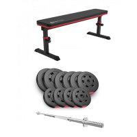 Набор Hop-Sport Premium 59 кг со скамьей HS-1025 Pro и штангой